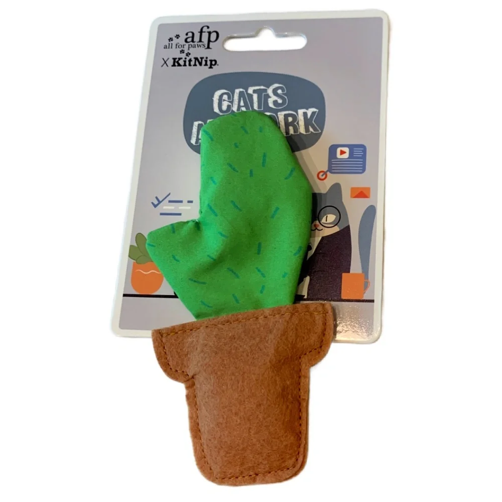 Kitnip Box Cats At Work Cactus Catnip Office Plant New Crinkle Plush Kitty Toy
